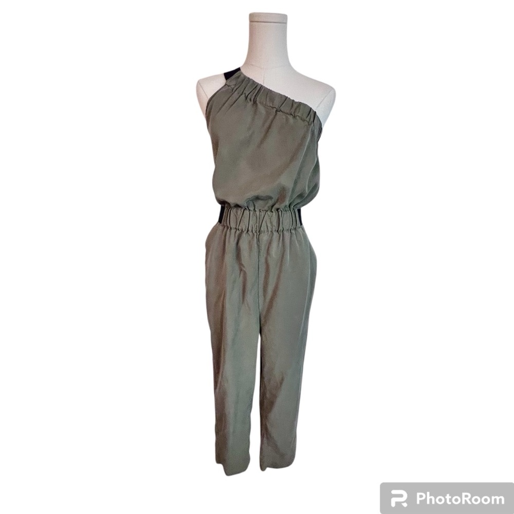 Maeve Olive Green One-Shoulder Jumpsuit - Picture 4 of 16